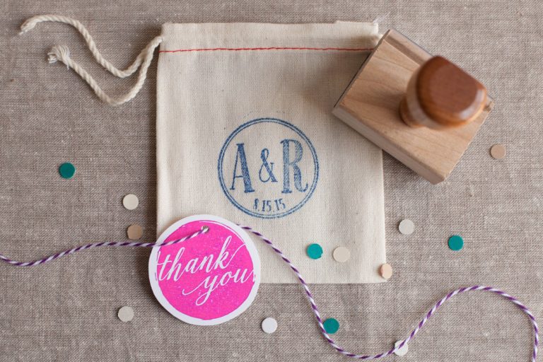 DIY Stamp a Muslin Bag The Chatty Press Custom Design Co.