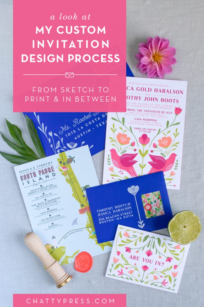 The custom invitation design process, working with a designer to create a one of a kind wedding invitation